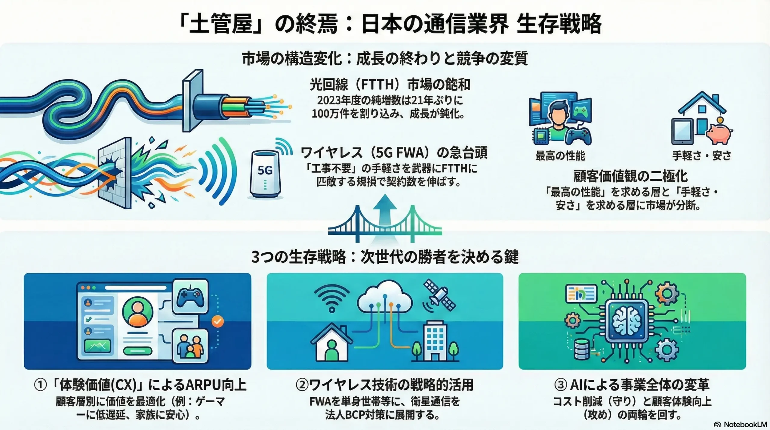 インターネット回線・プロバイダ業界の戦略（市場リサーチ・競合企業調査） | 社長のAI