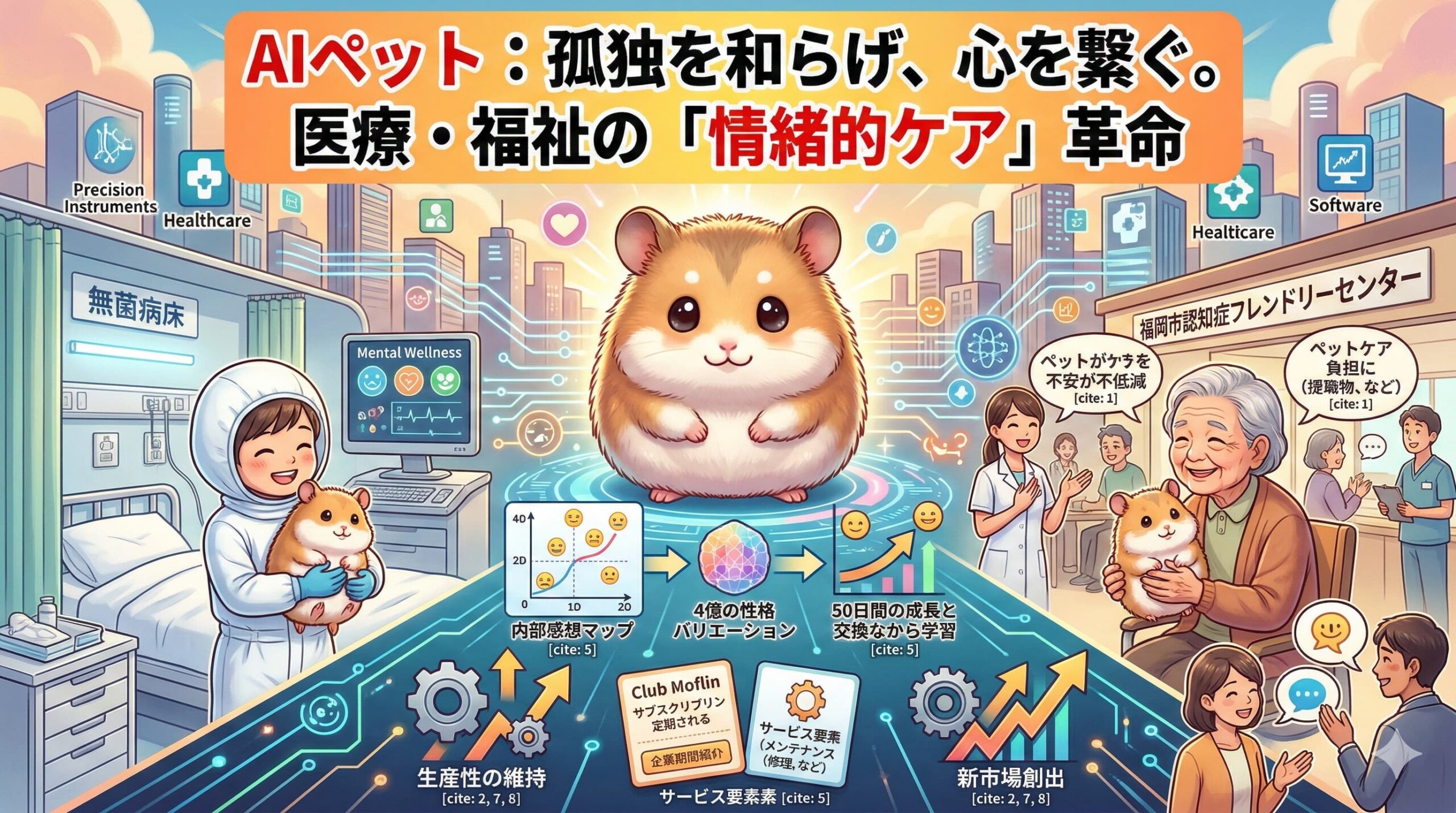 AIペットロボットを小児病棟・無菌病床や福祉分野で活用