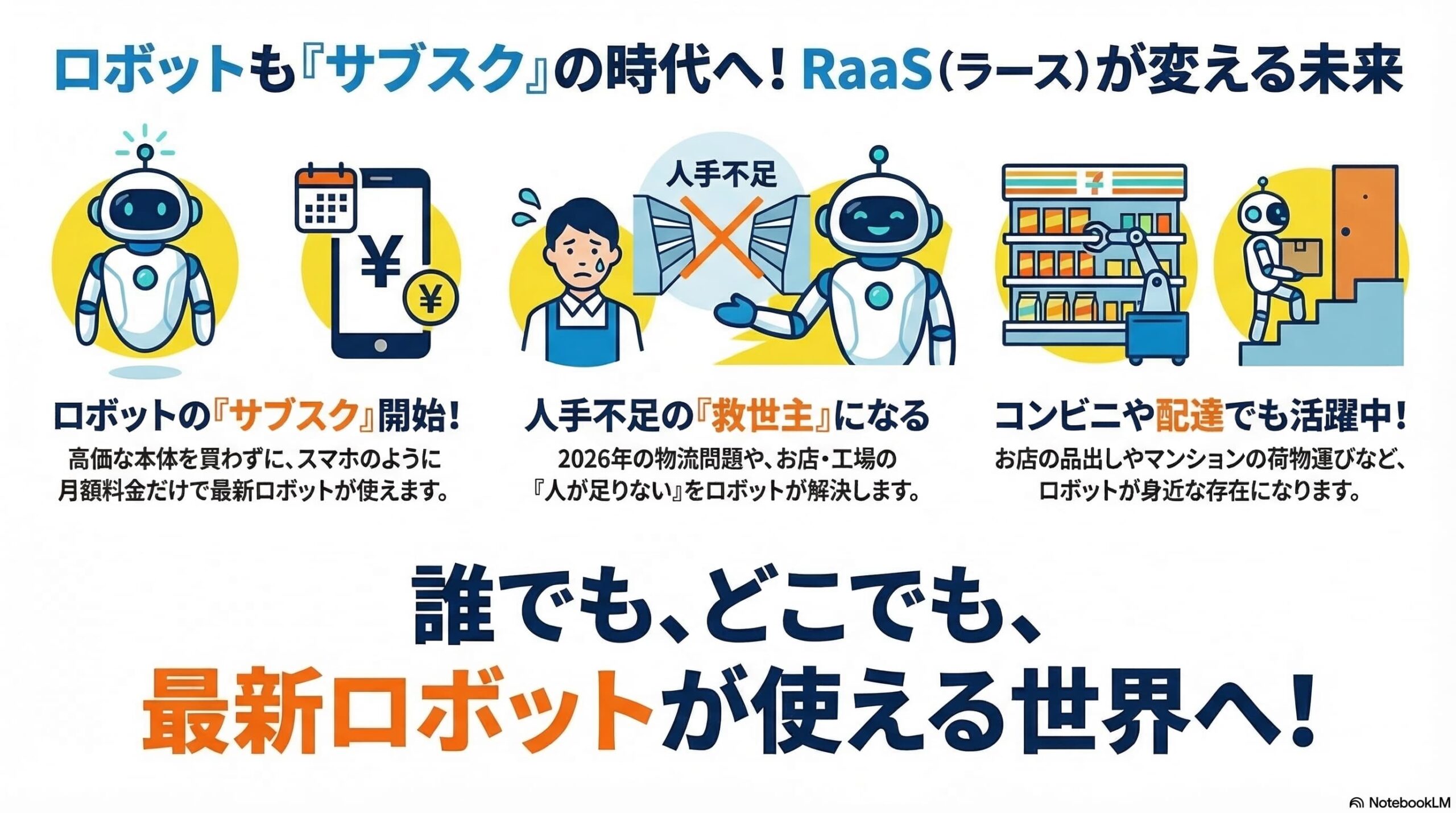 ロボットのサブスクサービスRaaS（Robot as a Service）