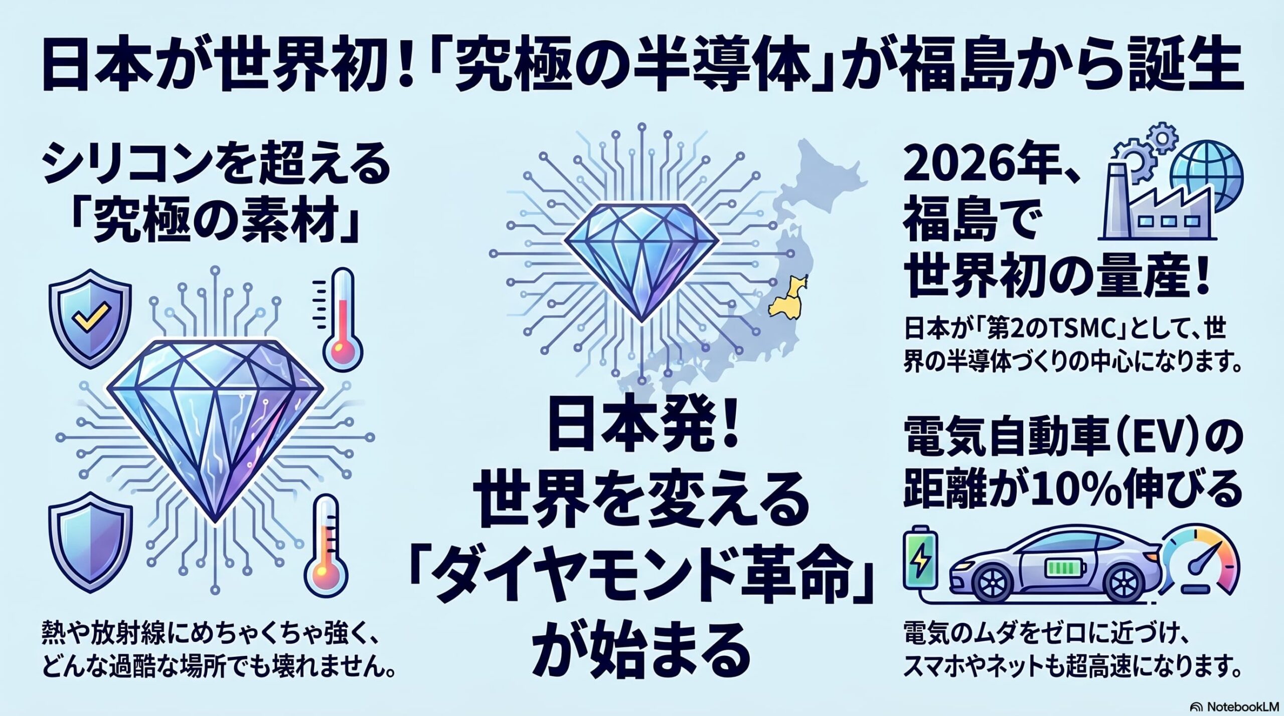 ダイヤモンド半導体。日本、究極の半導体素材への挑戦